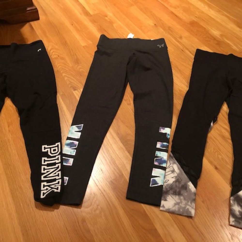 3 Womens PINK Yoga Leggings SMALL